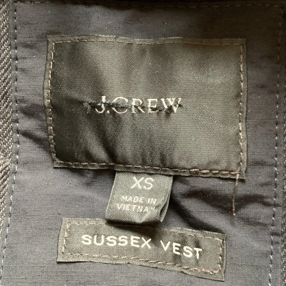 J. Crew Navy Blue Outdoors Sussex Quilted Black Primaloft Zip Up Vest Size XS